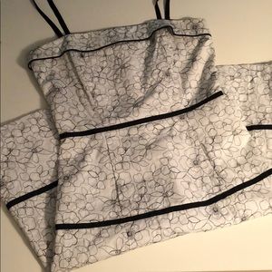 Black and white floral print dress